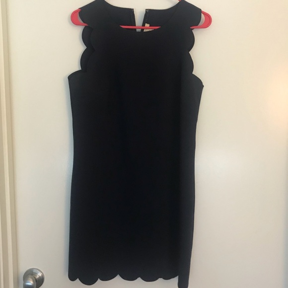 J. Crew Navy Scalloped Shift Dress size 4 - Picture 2 of 5